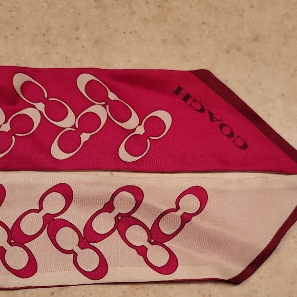 Coach Pink and Cream Women's Scarf - Picture 3 of 7